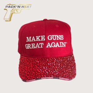 Red Fully Embellished Make Guns Great Again Hat