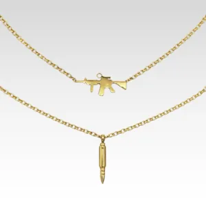 AR and Bullet Layered Necklace