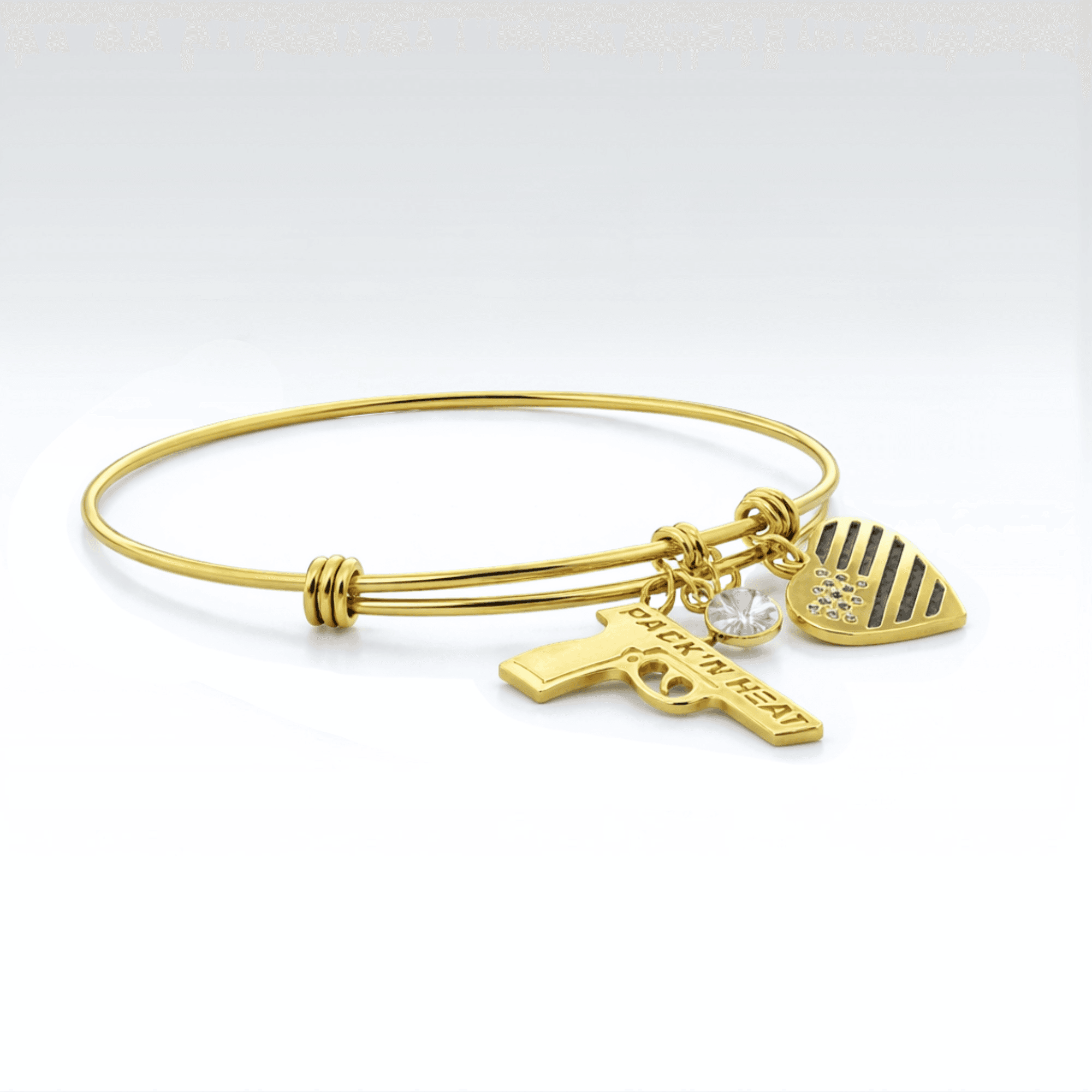 Bracelet w/ Crystal & Heart Charms