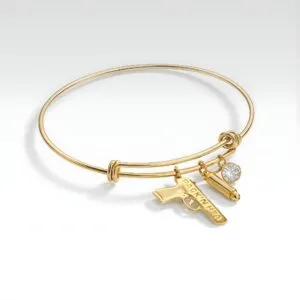 Bracelet w/ Crystal & Bullet Charms