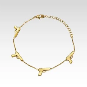 Polished Pistol Micro Link Bracelet