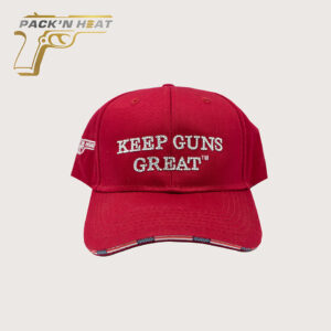 Red Keep Guns Great Embellished Letters Hat