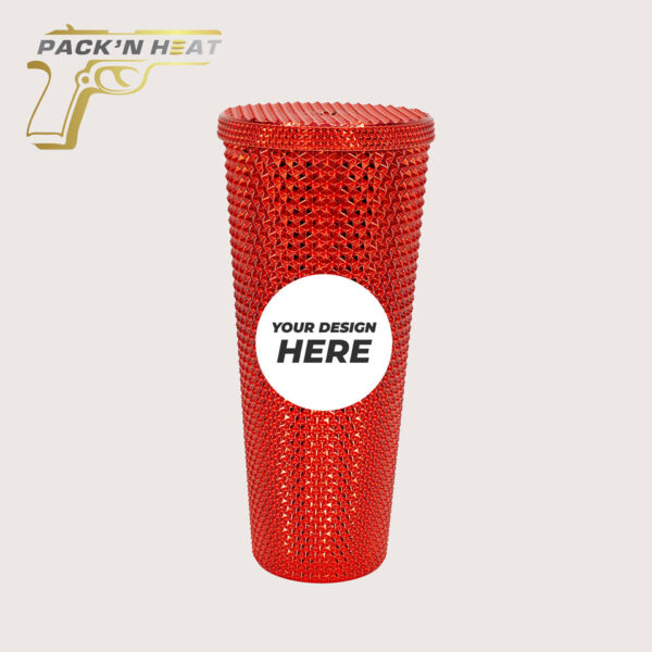 Custom Red Partially Embellished Tumbler