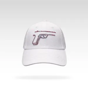 White Cap with Embellished Pink Pistol